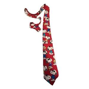 Mens Necktie Be Cool Peanuts Snoopy Red Joe Cool Silk Tie United Feature Synd